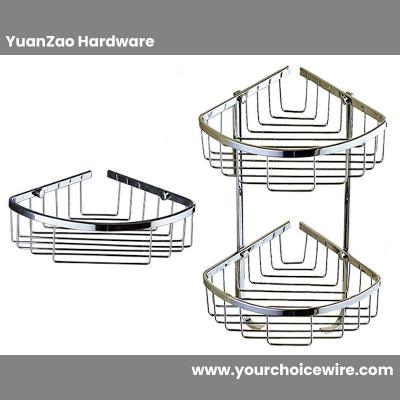 Stainless Steel Bathroom Shower Caddy  Shelf 2 Tier Caddy Conner Basket Holder