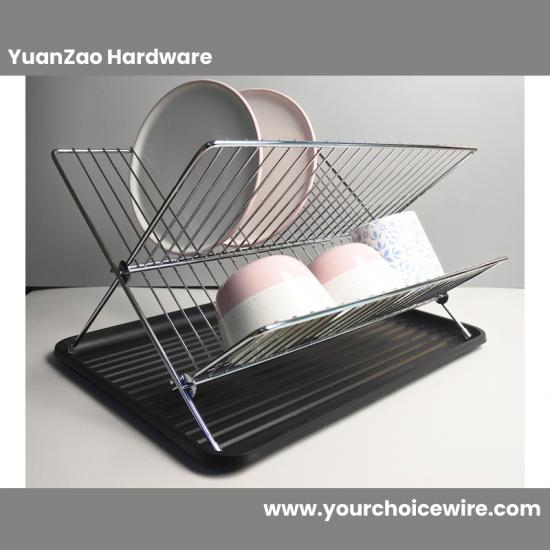  Simple Houseware Plate Drying Rack with Drainboard, Chrome