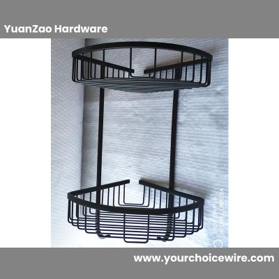 2-Tier Metal Black Bathroom Caddy Shower Shelf