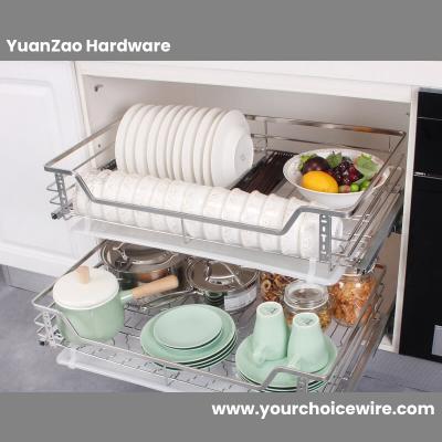 Custom Pull-Out Wire Basket Drawer Set with Runners