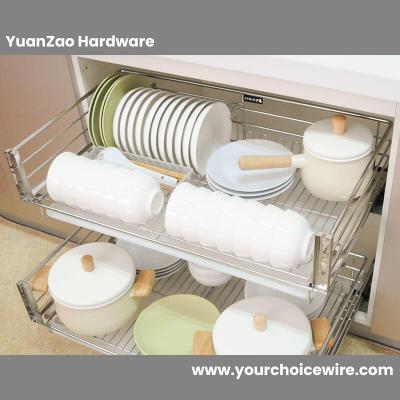 Custom Pull-Out Storage Basket Drawer Set with Runners factory
