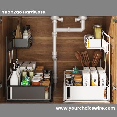 OEM Pull out Basket Cabinet Under Sink 2-Tier Cabinet Organizer