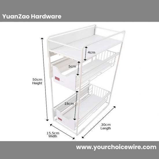 3-Tier kitchen Storage rack with basket