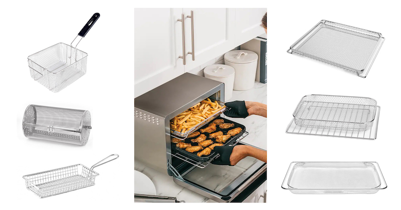 stainless steel airfry mesh baking tray for built-in oven